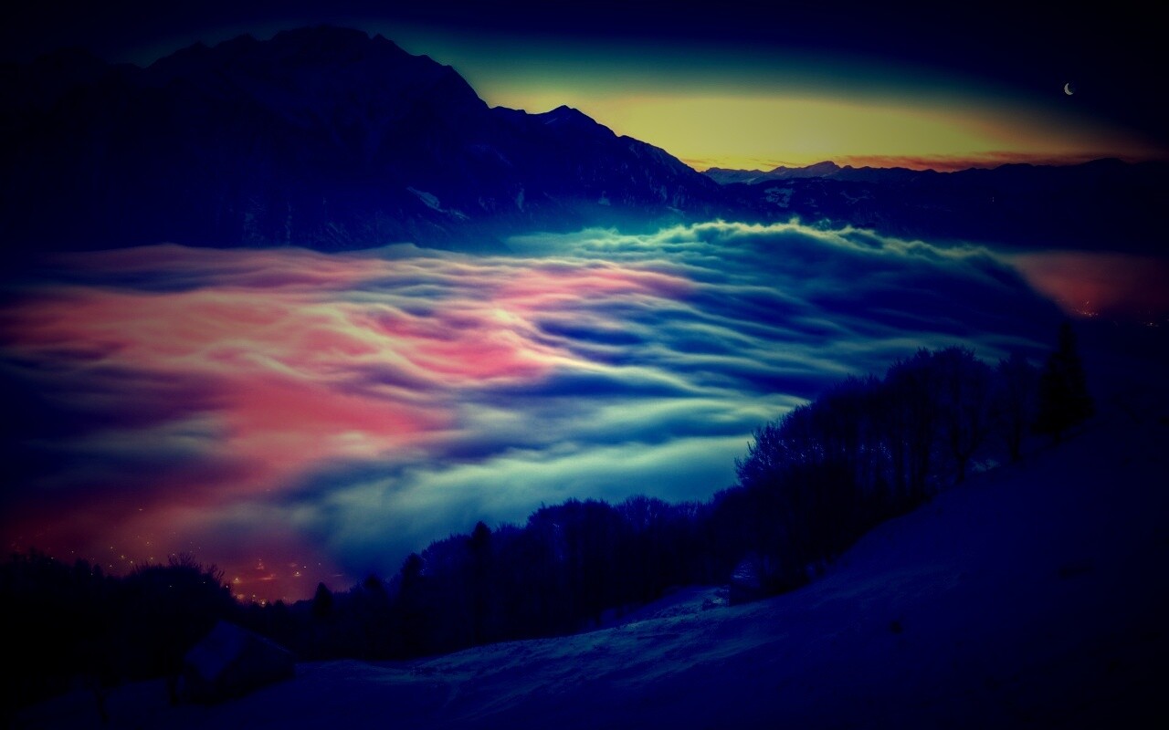 Туман в долине обои