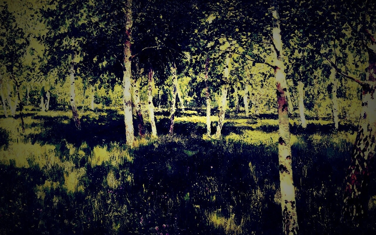 Левитан "Берёзовая роща" обои