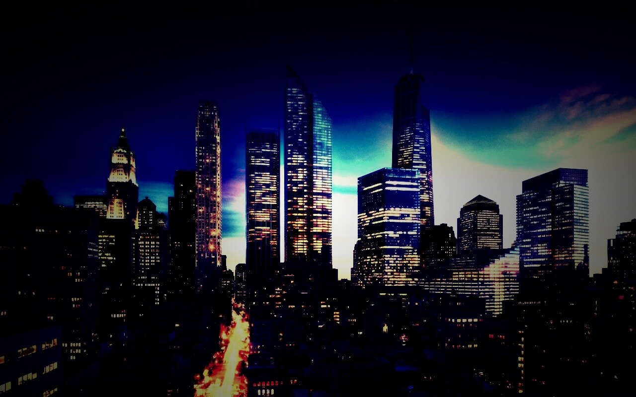 Ночной город обои