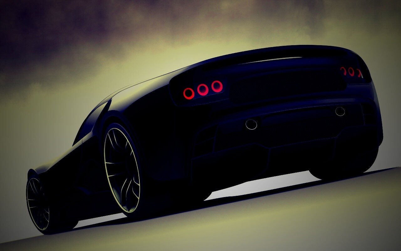 Красивый чёрный спорткар обои