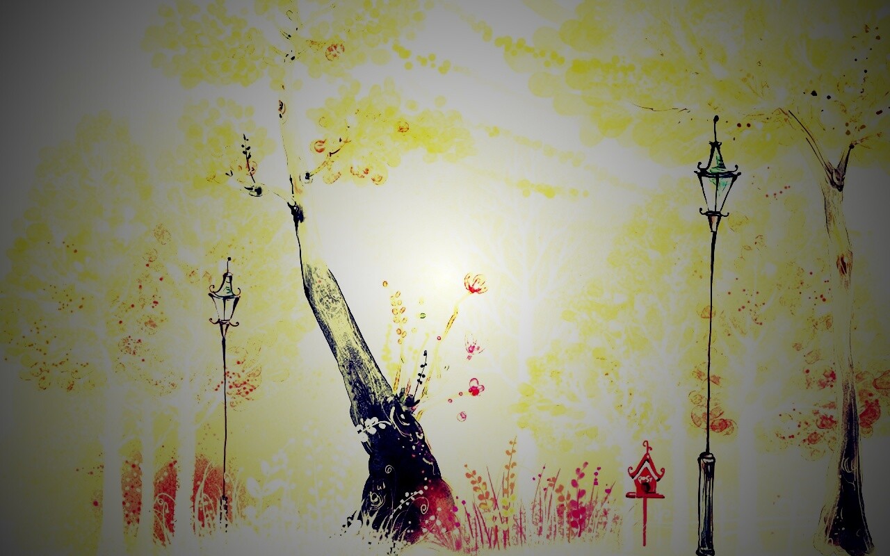 Фонари в парке обои