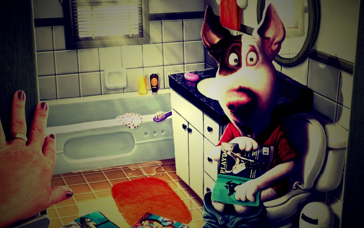 Мастурбирующий пес спалился обои