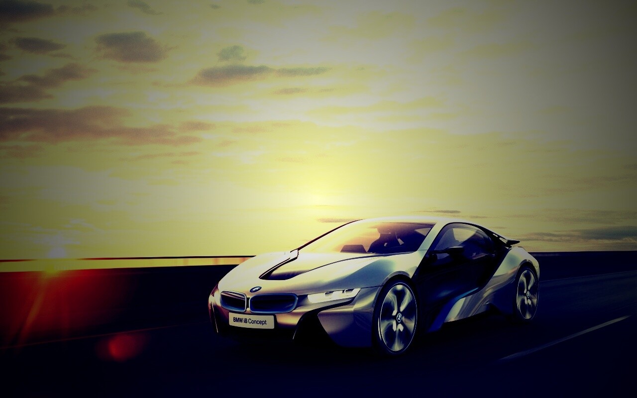 Концепт БМВ на дороге обои