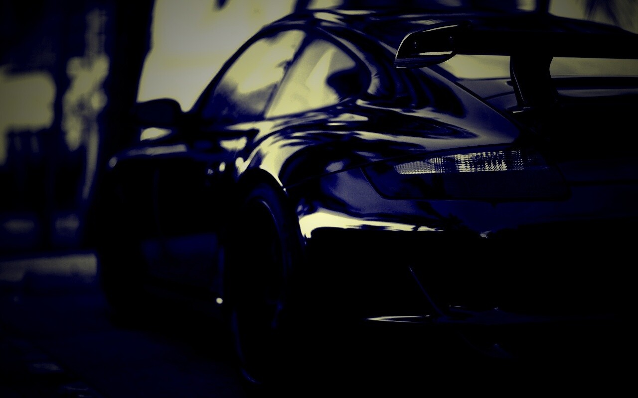 Черный порш обои