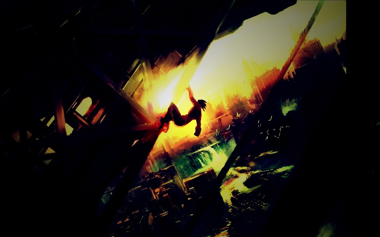 Мутант в постапокалиптическом городе обои