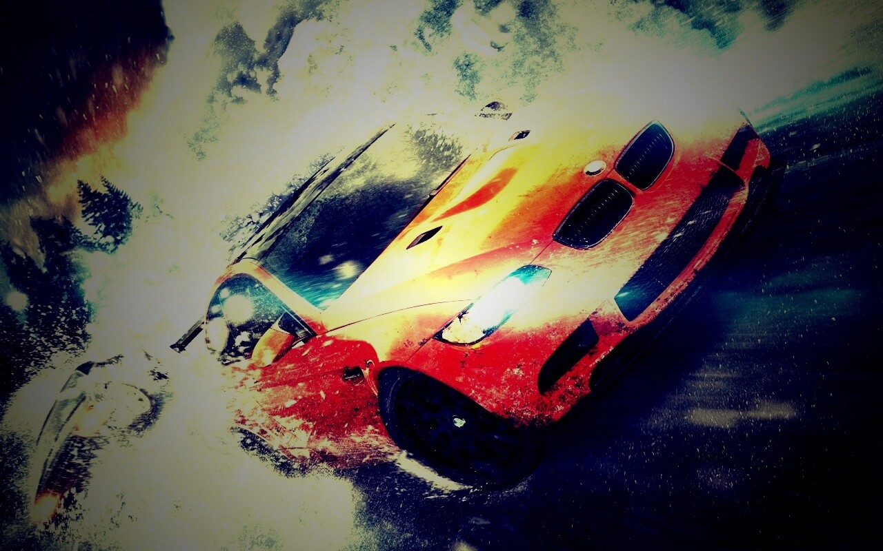 Погоня за оранжевым BMW обои