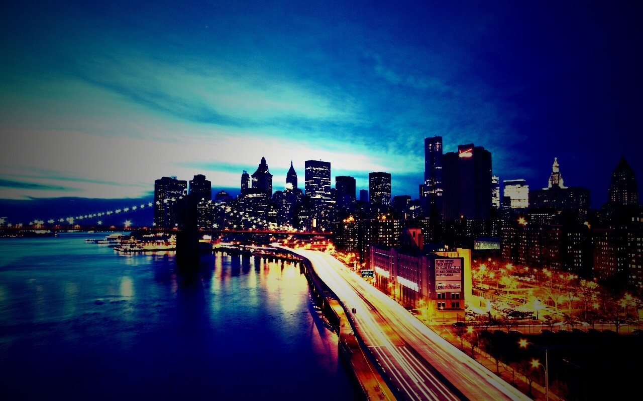 Город светит окнами в ночи обои