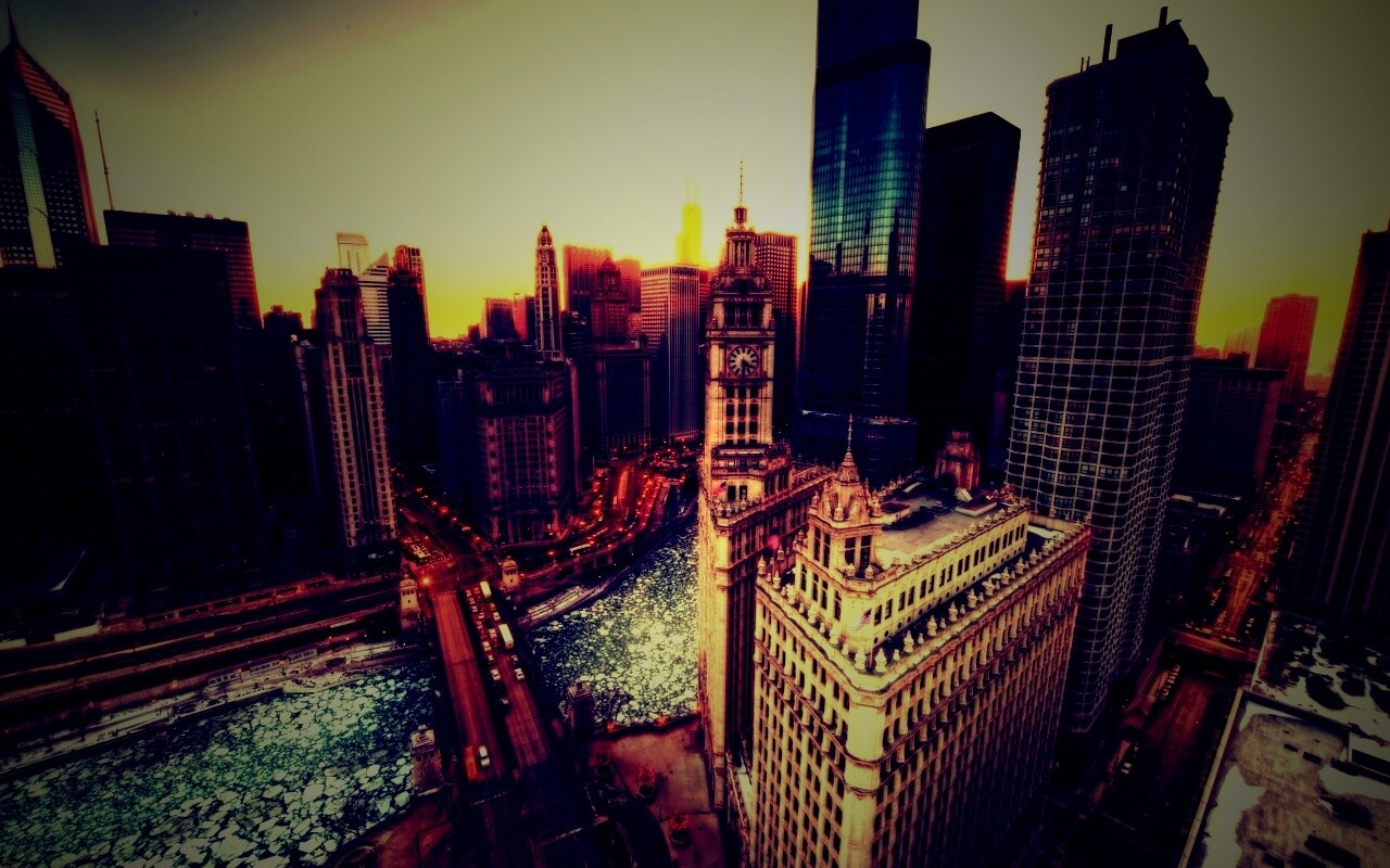 Вид на город обои