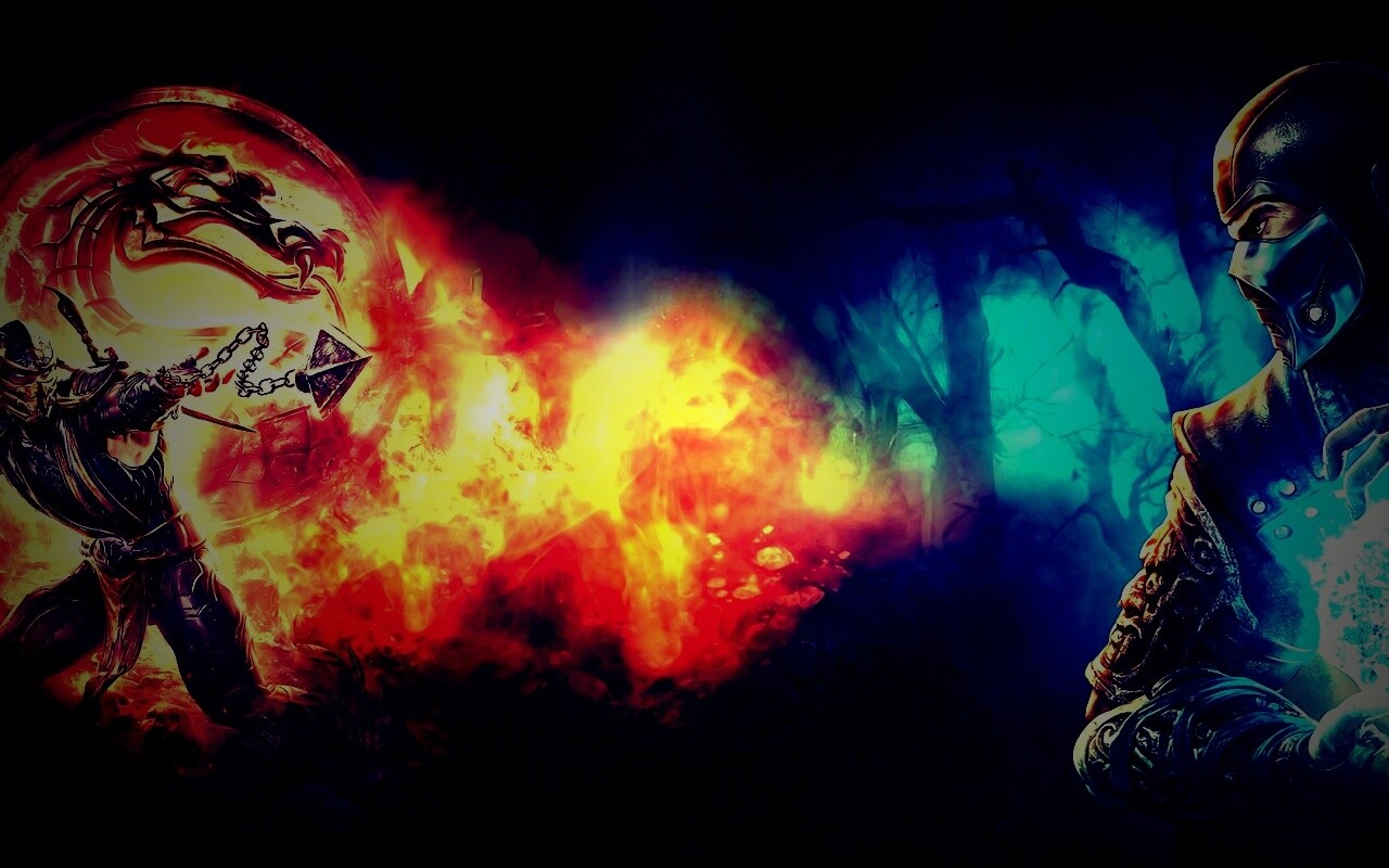 Бой SubZero и Scorpion из Mortal Kombat обои