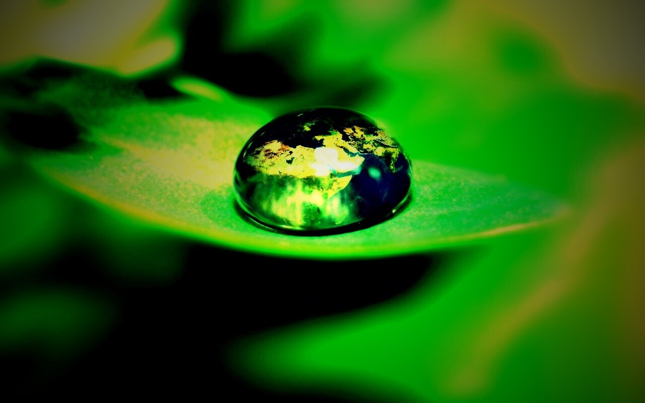 Целый мир в капле воды обои
