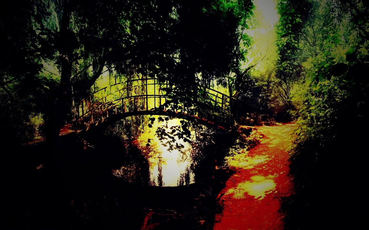 Живописный мостик обои