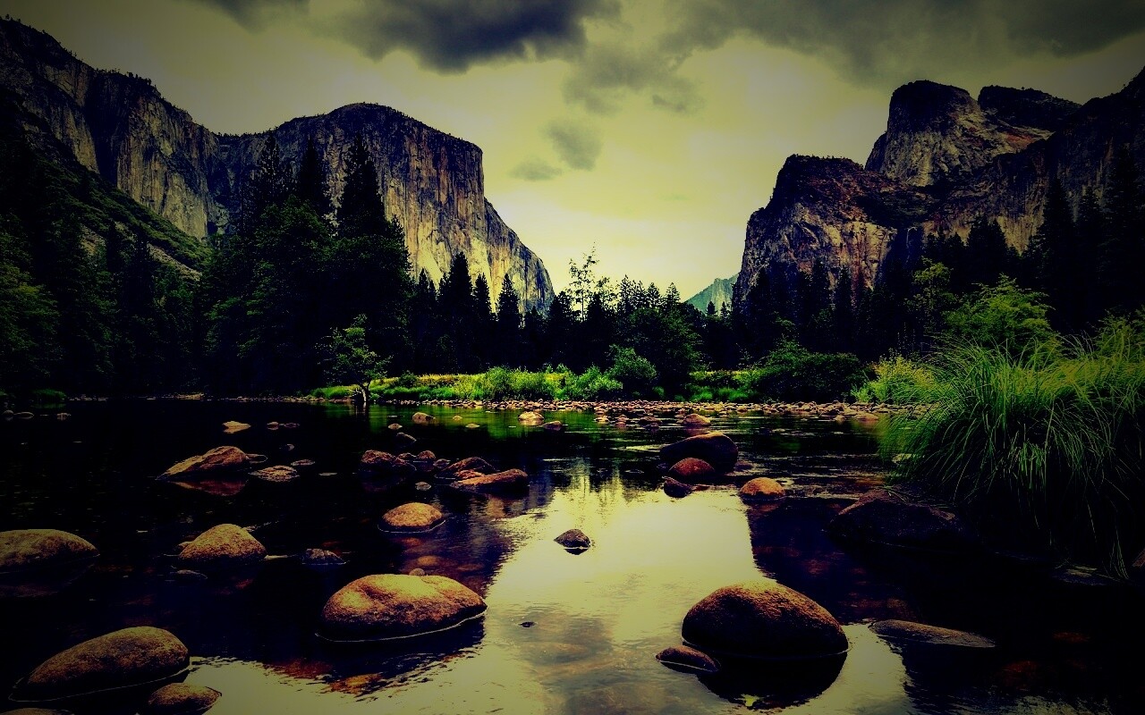 Мелкое русло реки обои