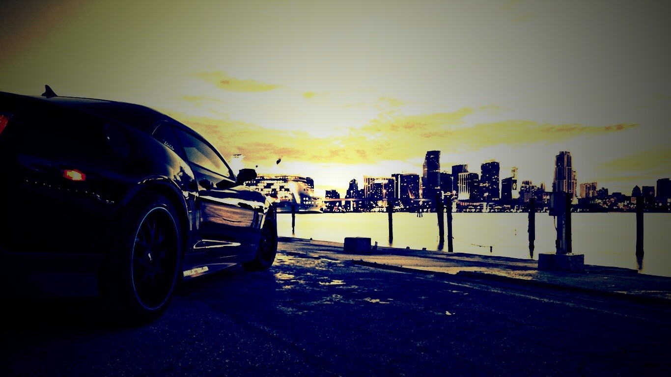 Черный спорткар обои