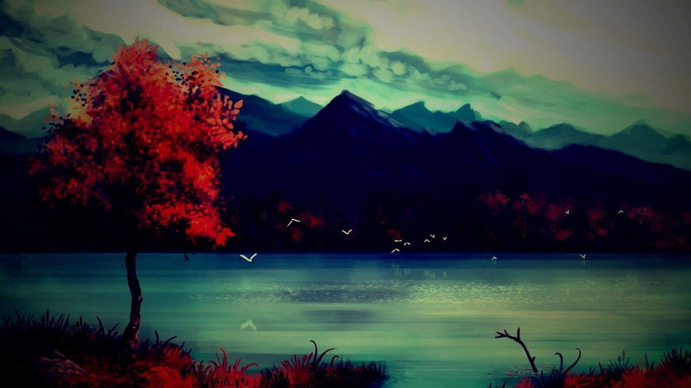 Осень в предгорье обои