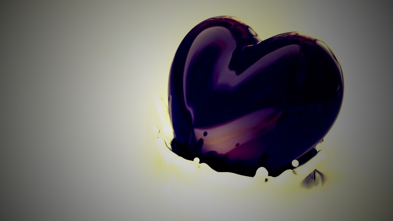 Шоколадное сердце в молоке обои