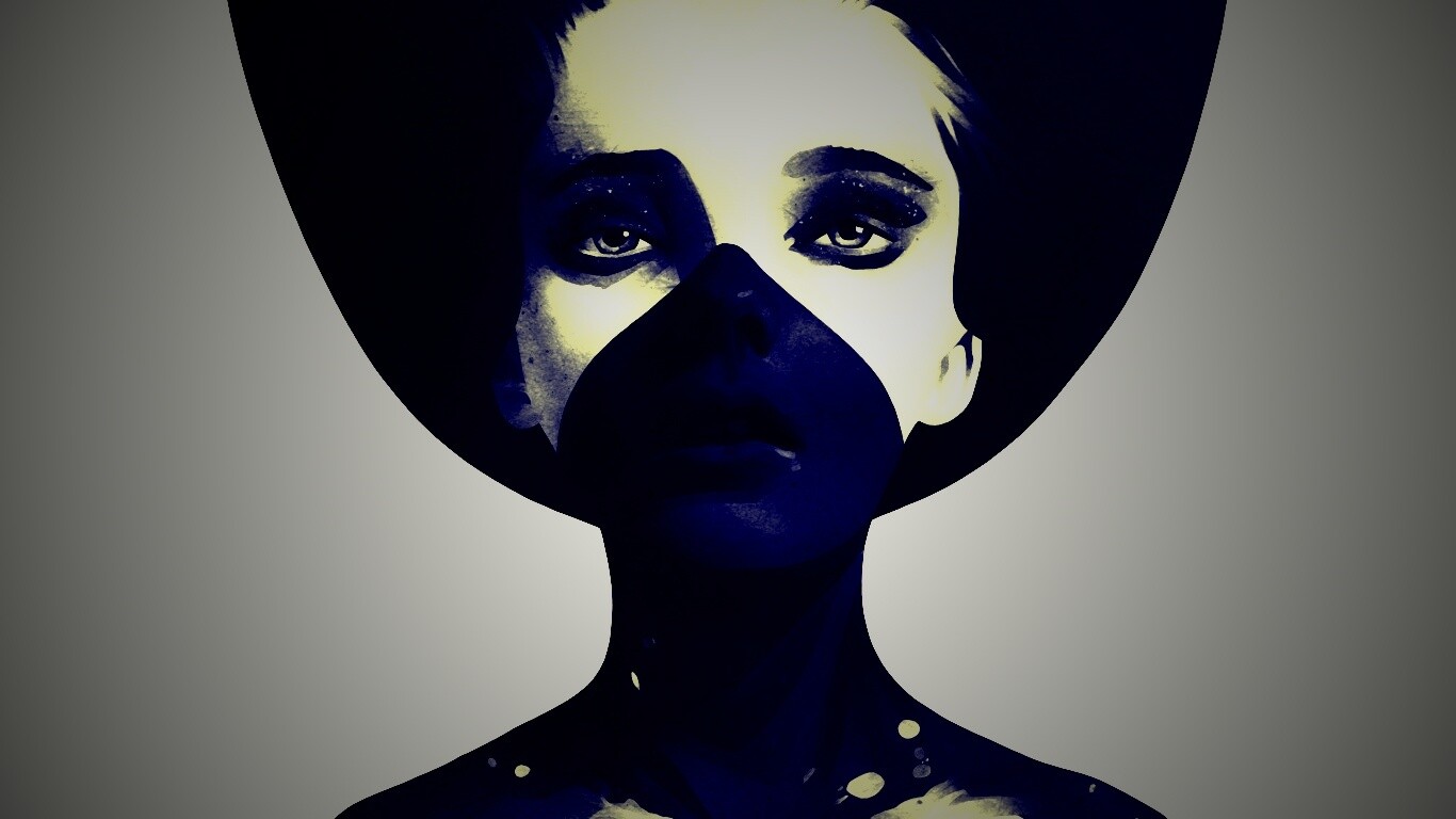 Черно-белый бодиарт обои