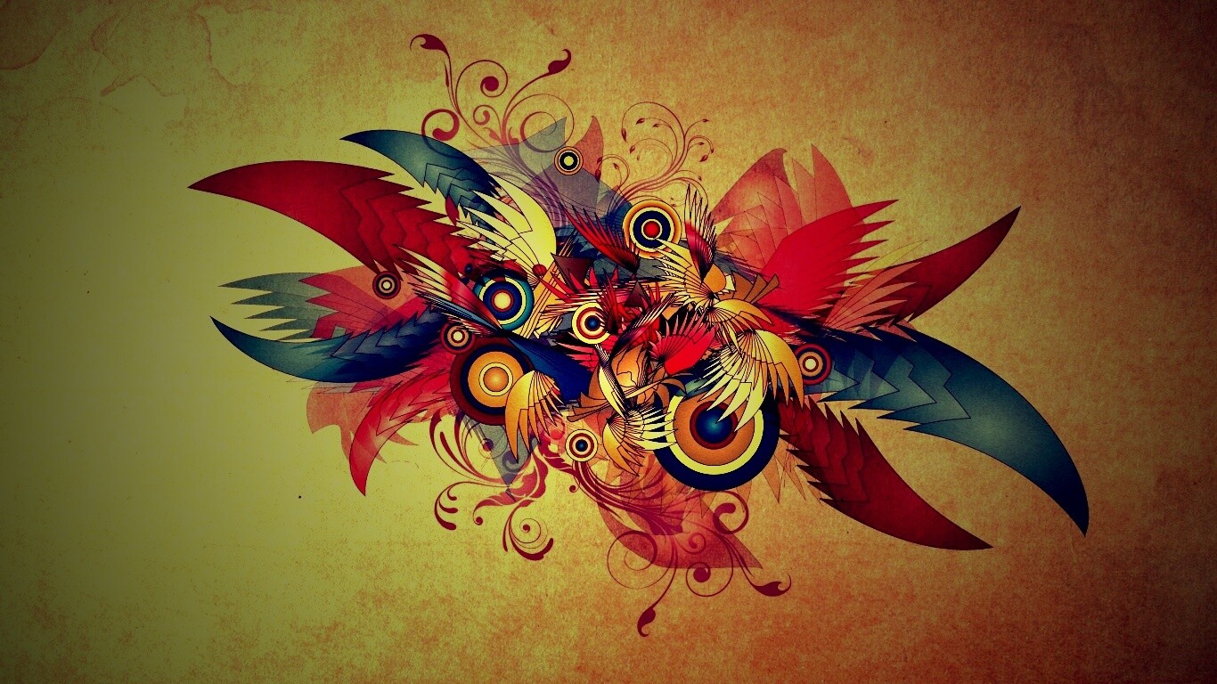 Перья и круги обои