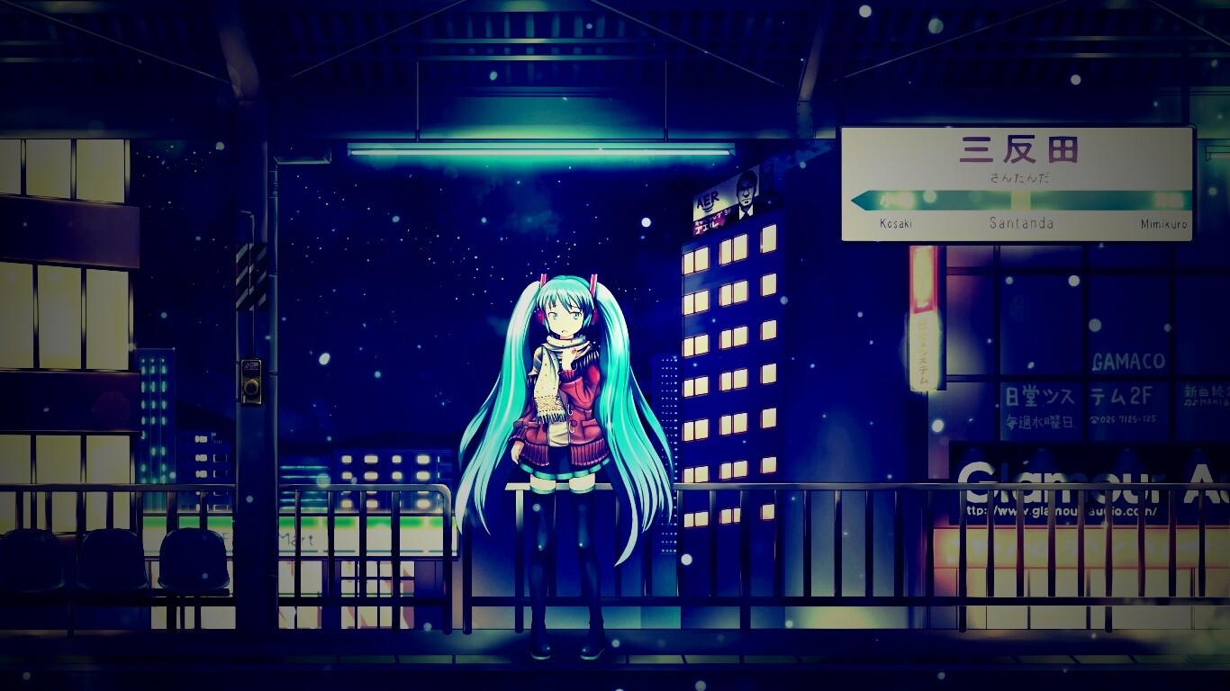 Девочка на остановке обои