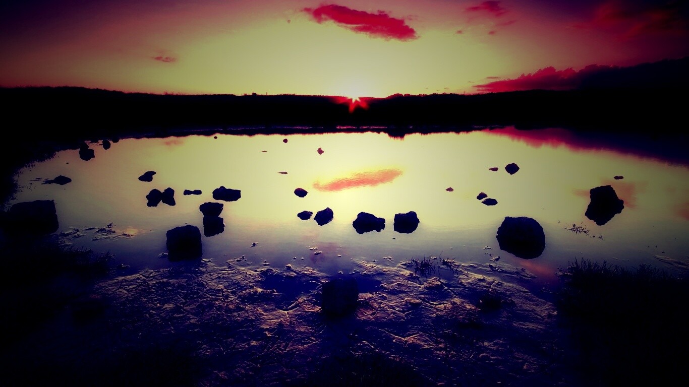 Обмелевшее озеро в Новой Зеландии обои