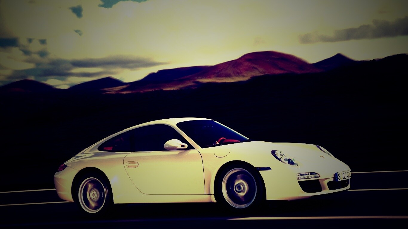 Белый порш обои