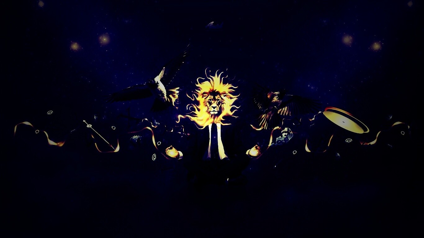 Мужчина с головой льва обои