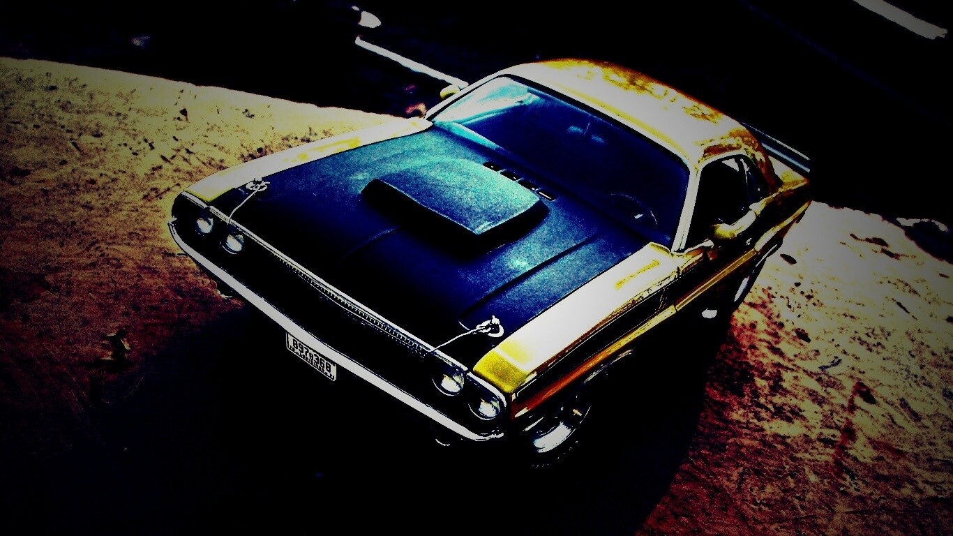 Додж на  каменистой поверхности обои