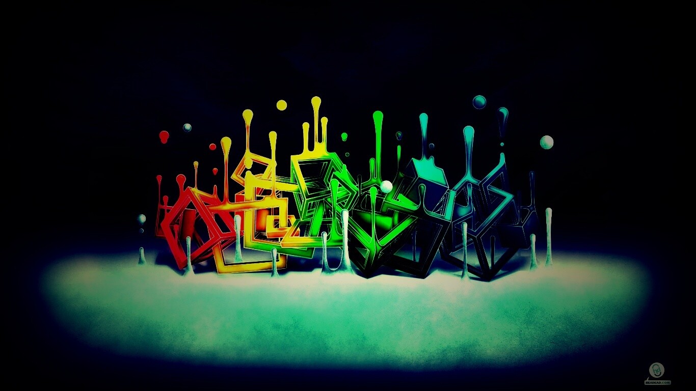 Цветные переплетающиеся кубы обои