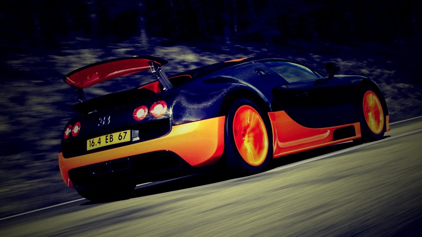 Оранжево-черный Бугатти обои