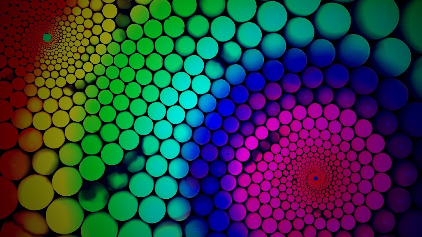 Радужные спирали из шариков обои