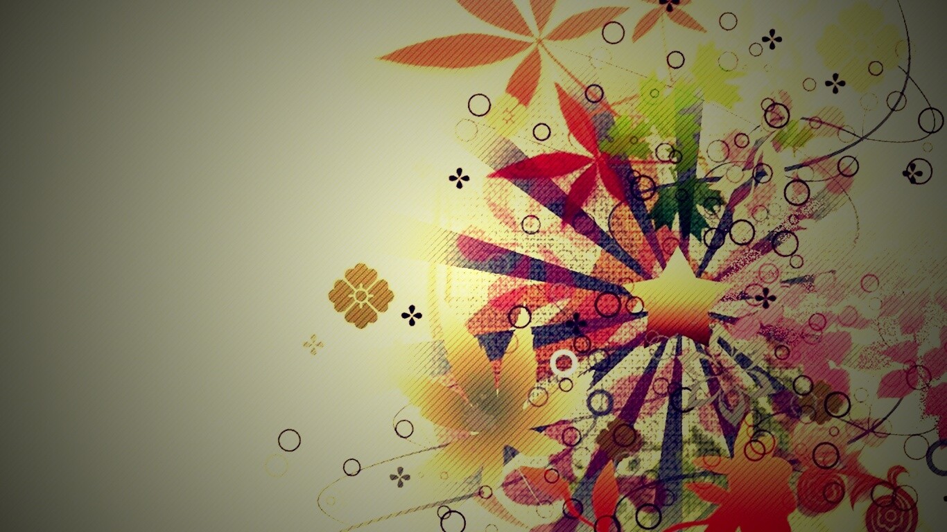 Звездно-листовая абстракция обои