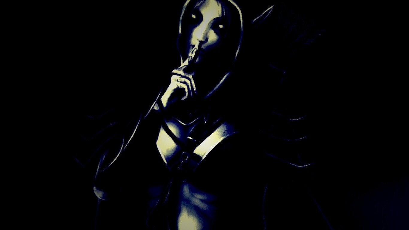 Ночная эльфийка призывает к тишине обои