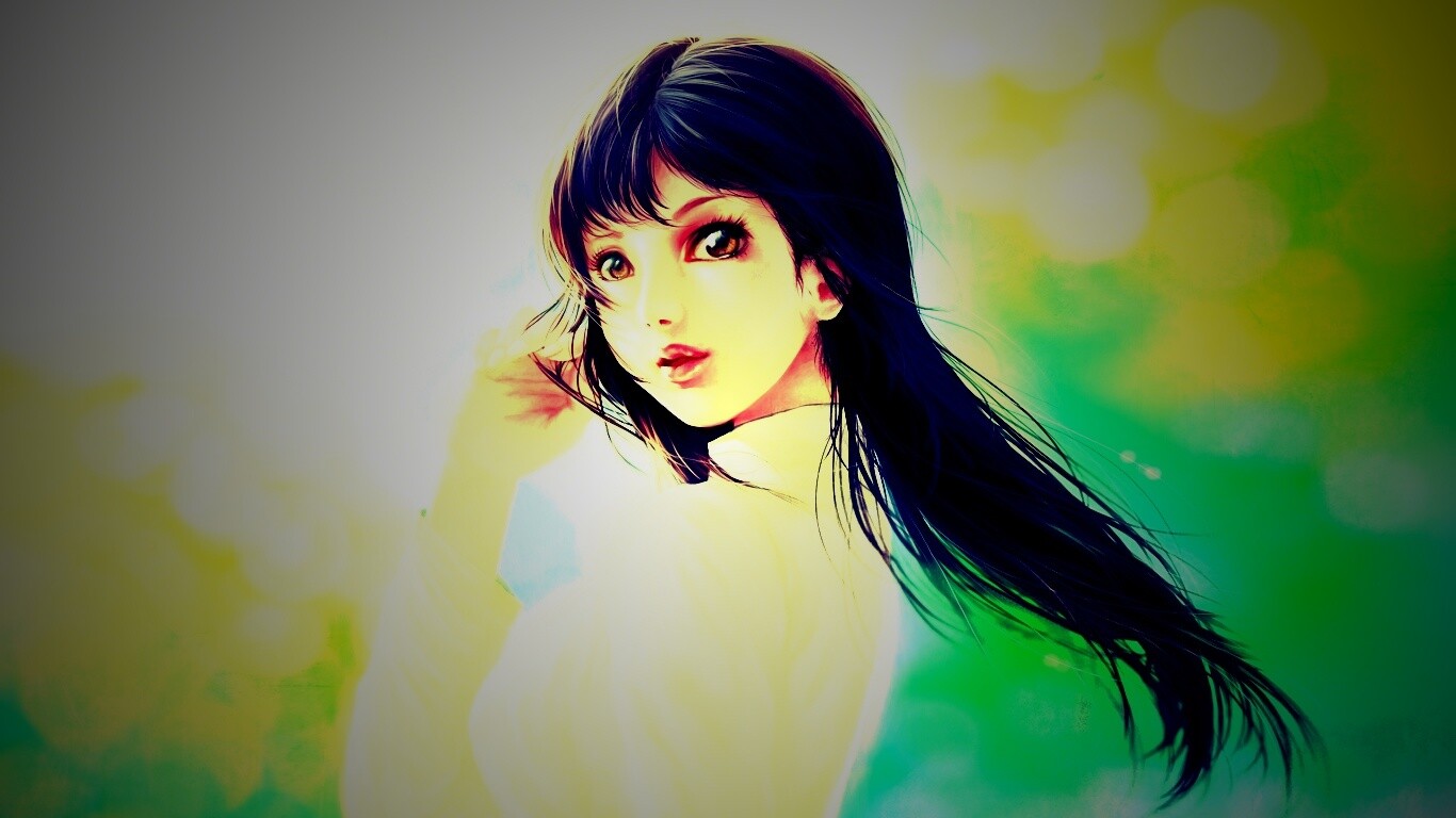 Девушка вполоборота обои