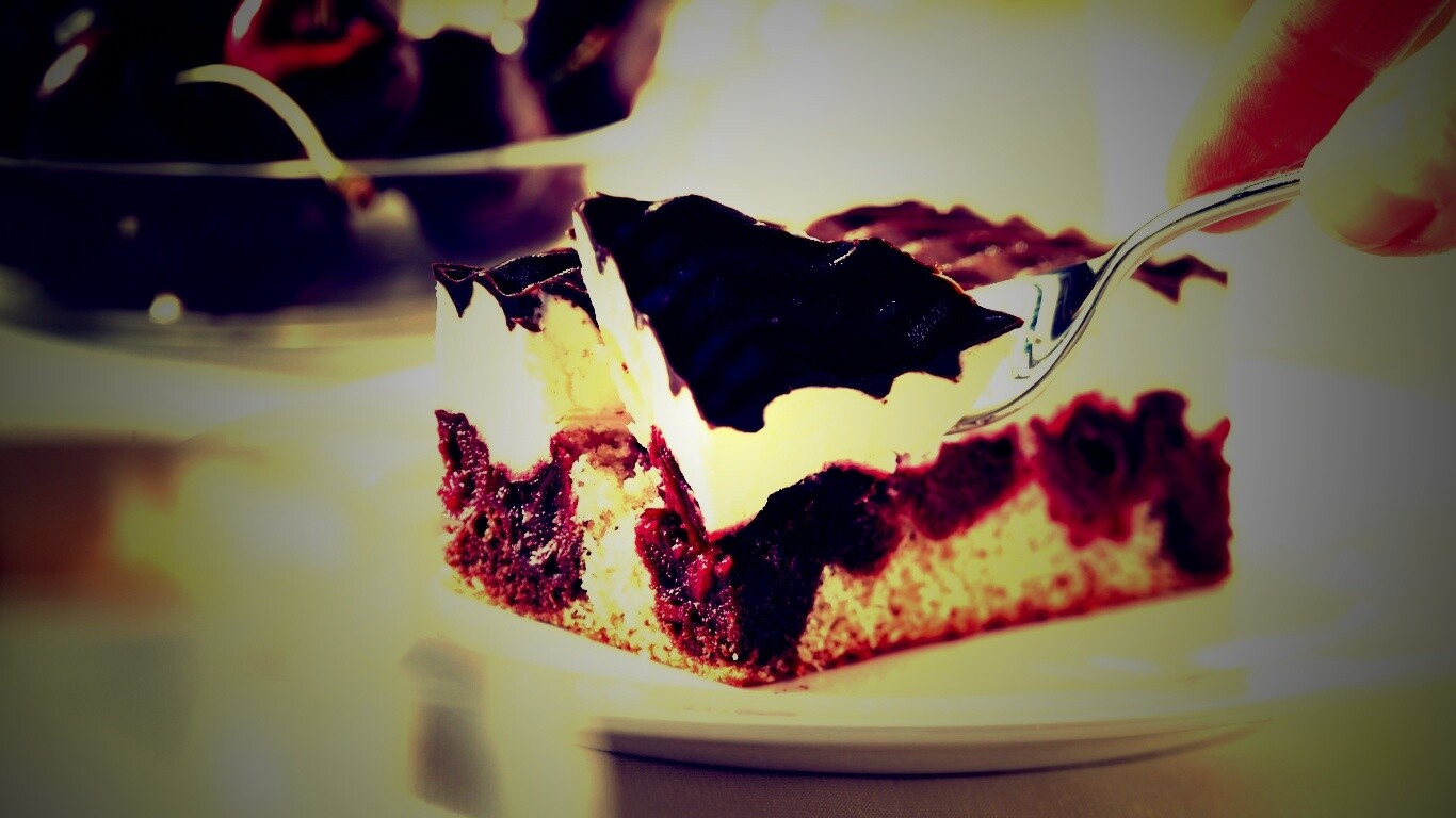 Вишневое пирожное обои