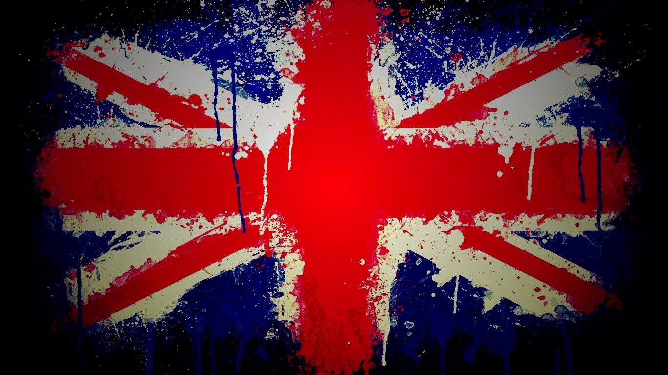 Британский флаг нарисованный краской обои