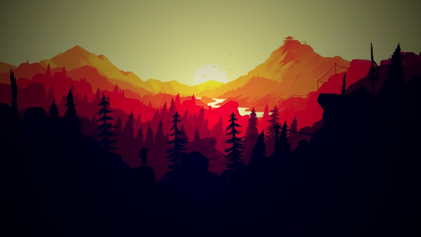 Красный Firewatch обои