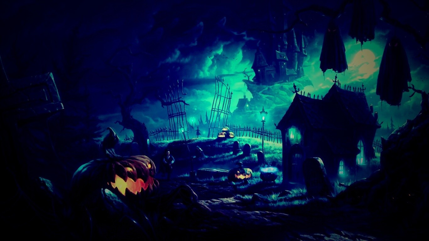 Кладбище на Хэллоувин обои