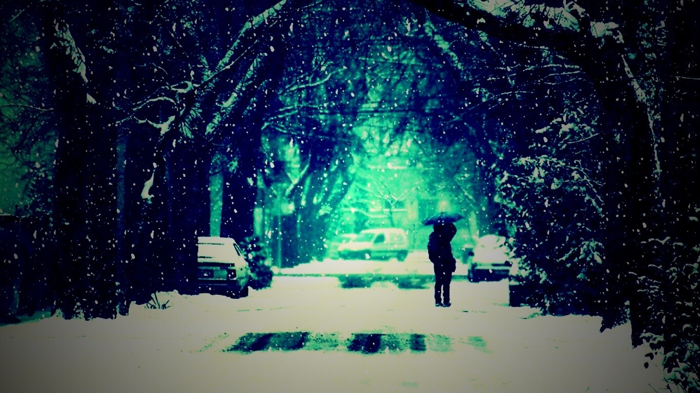 Зимняя улица обои