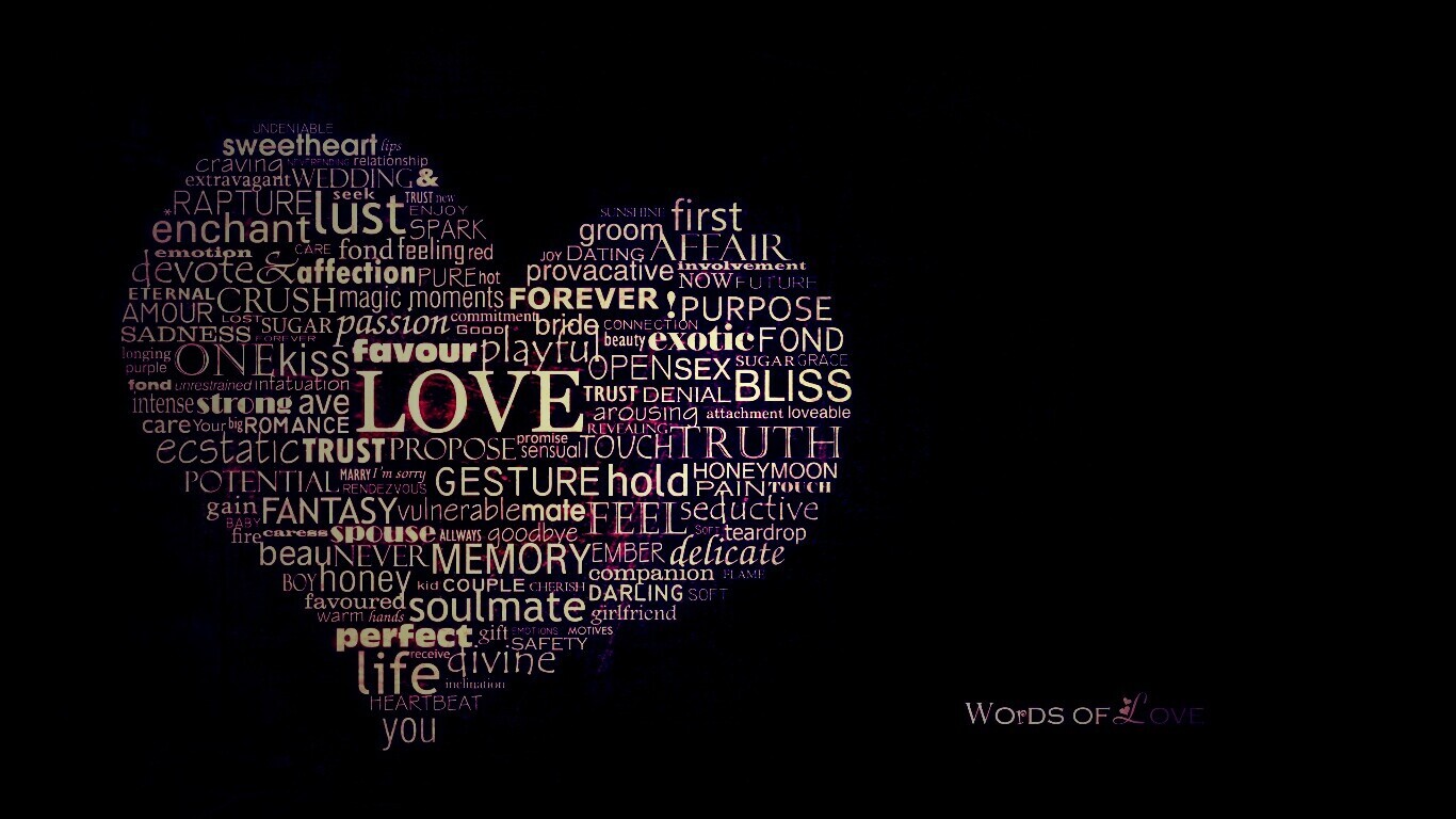Слова любви обои