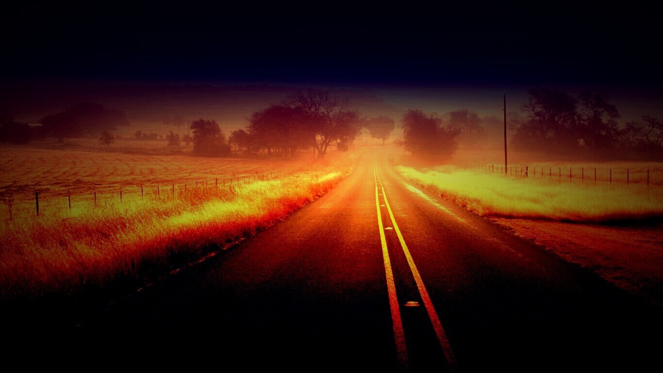Туманная дорога обои