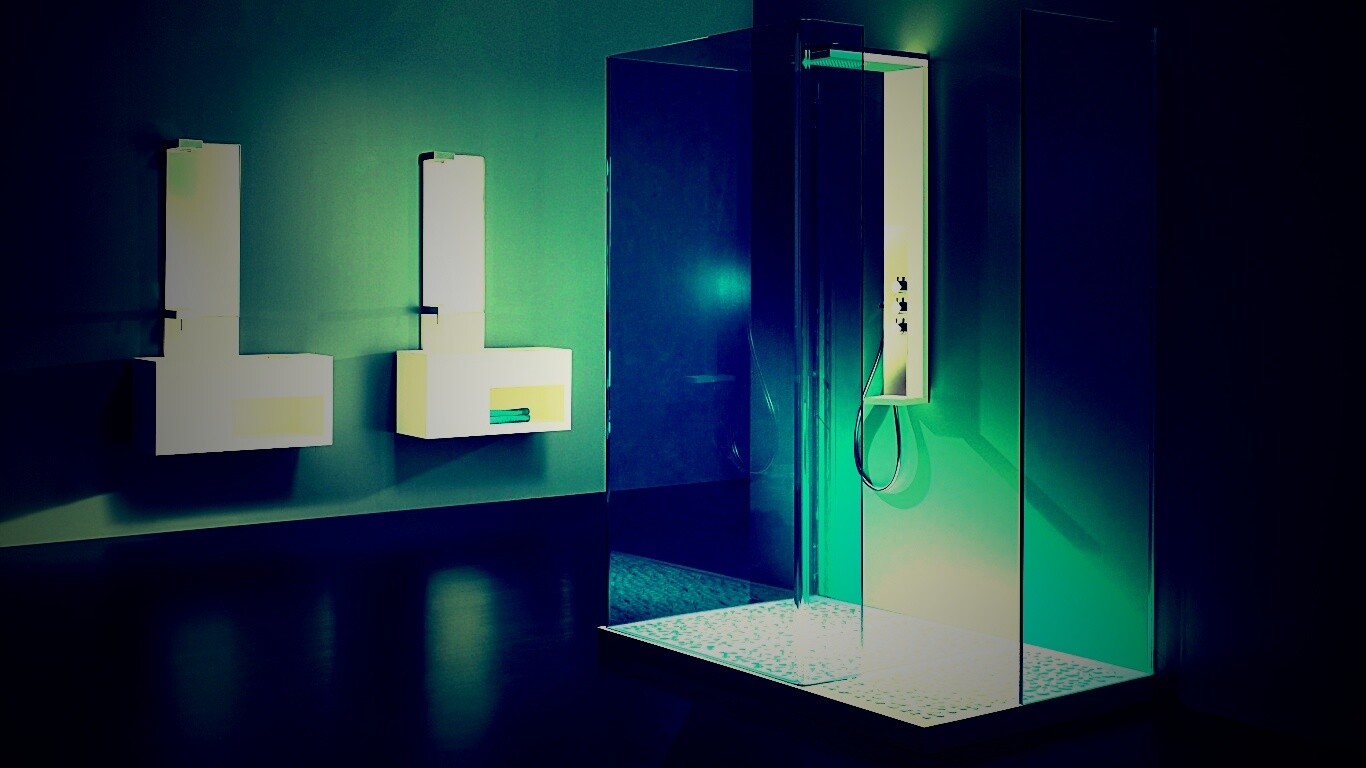 Ванная комната в стиле hi tech обои