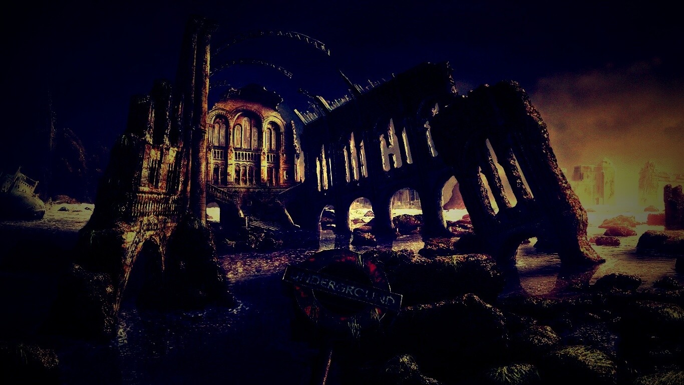 Затопленные руины обои