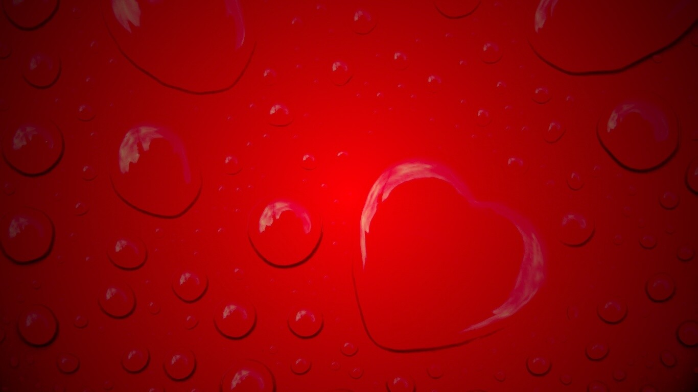 Капли на красном фоне обои