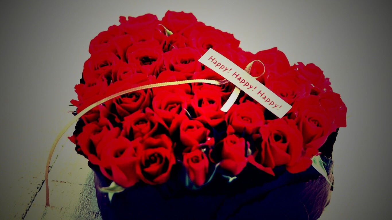 Букет в форме сердца обои