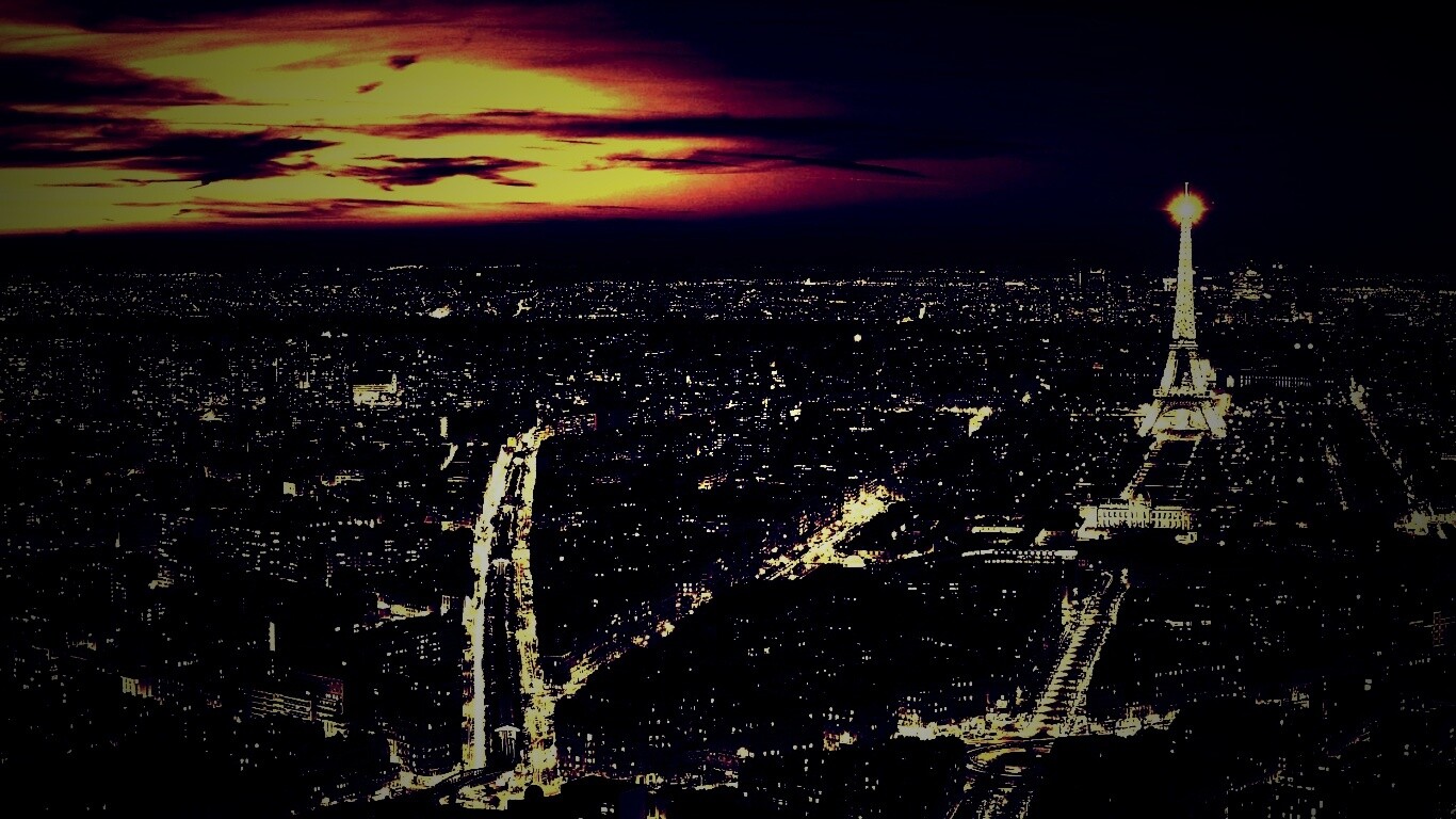 Ночной париж обои