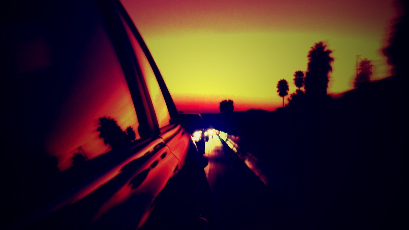 Вечерняя поездка обои