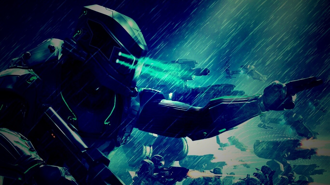 Бой под дождем обои