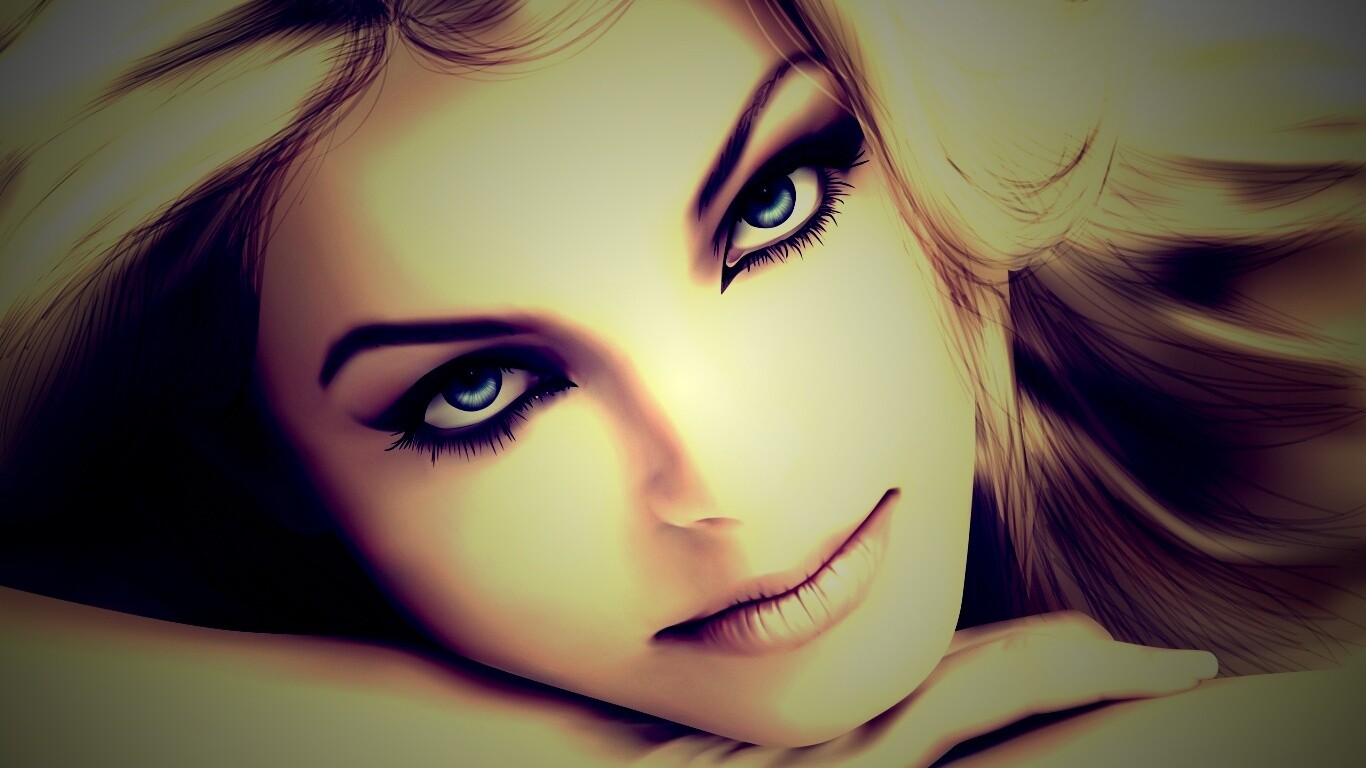 Девушка в векторе обои