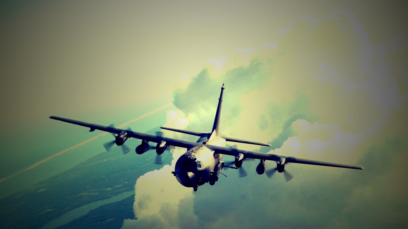 Самолет АС-130 обои