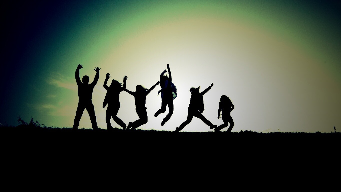 Силуэты людей обои