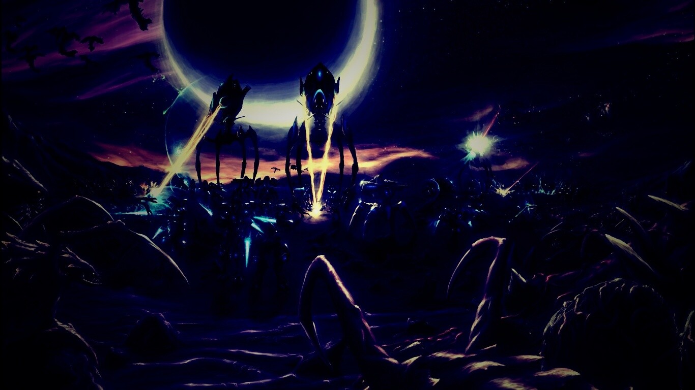 Протосы против зергов обои